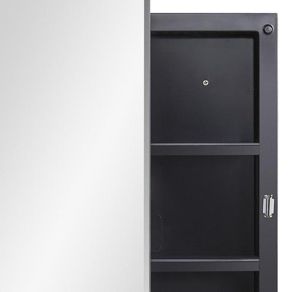 16 Inch Plastic Floating Bathroom Vanity Cabinet with Mirrored Door Wall Mounted Storage