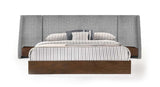 VIG Furniture Nova Domus Janice - Modern Grey Fabric and Walnut Bed and Nightstands VGMA-BR-88-BED