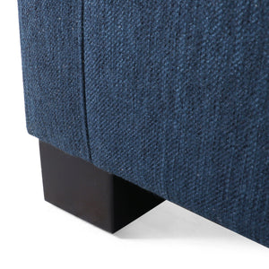 English Elm Christopher Knight Home® - Upholstered Navy Blue Club Chair with Plush Polyester Fabric, Sloped Arms & Birch Legs — Luxe Comfort N758P268286B