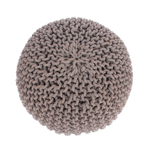 English Elm Moro Chunky Cable Knit Cotton Round Pouf Artisan Footrest for Living Room or Nursery 60480.00BRN