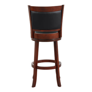 English Elm Comfortable Swivel Pub Height Chair - Dark Cherry Faux Leather, Solid Wood, 360° Ergonomic Design B011P238916