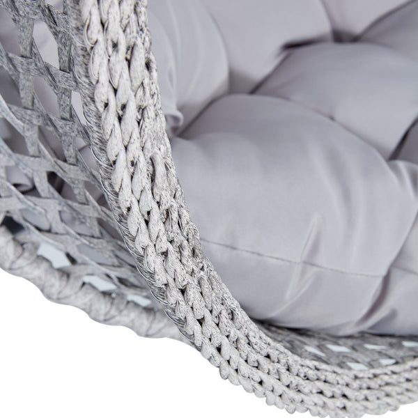 English Elm 76.8-inch Hand Woven Rattan Egg Swing Chair Indoor Outdoor with Cushion Lumbar Pillow Gray W1512P498595