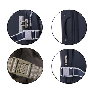 English Elm Softside Expandable Spinner Luggage Set Four Piece Lightweight Travel Collection Blue T3292P343864