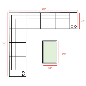 English Elm LSI 10-Piece Fully Assembled Outdoor Wicker Seating Set for 6 with 15 UV-Resistant Cushions, Rustproof Frame B120S00055