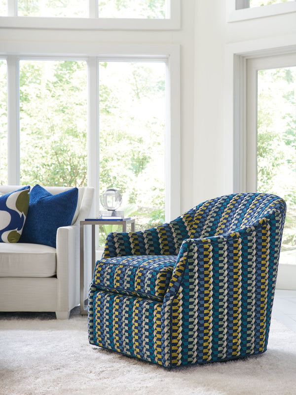 Lexington Escala Swivel Chair - Luxe Modern Design With Hand-glazed Platinum Finish And Elegant Accents   7657-11sw-41