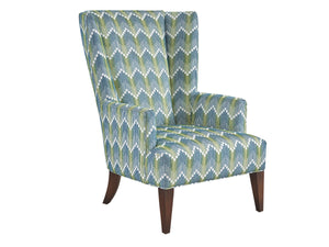 Lexington Brockton Wing Chair with Walnut Veneer Frame and Rose Gold Accents for Living Rooms 7658-11-61