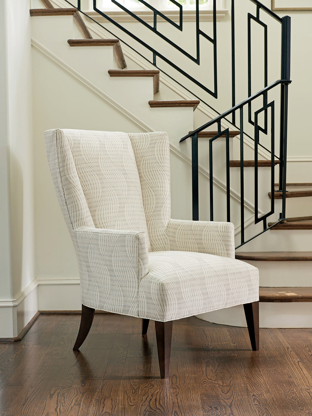 Lexington Brockton Wing Chair - Classic Contemporary Elegance With Rich Walnut Veneers And Modern Luxe Touches   7658-11-40