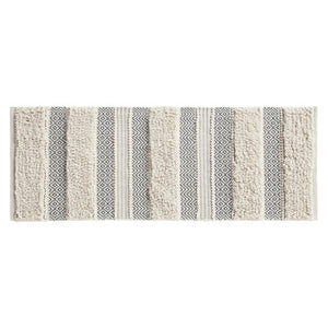 English Elm Woven Artisan-Crafted Bath Runner In Soft Grey, 22X58" - Boho Chic, Durable, Easy Care & Non-Skid Design B035129316-GIGA