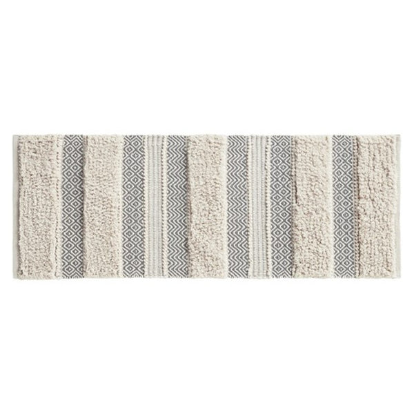 English Elm Woven Artisan-Crafted Bath Runner In Soft Grey, 22X58" - Boho Chic, Durable, Easy Care & Non-Skid Design B035129316-GIGA