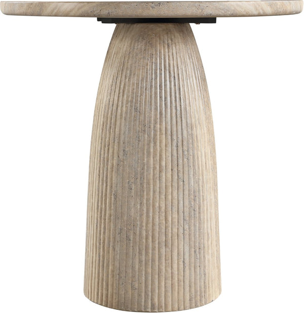 Meridian Furniture Venosa Art Deco Fluted Concrete Counter Height Table for Indoor Outdoor Dining Spaces Travertine 36" W x 36" D x 36" H 765Travertine-T36