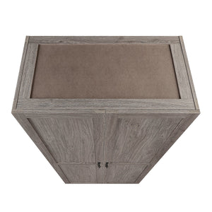 English Elm Hopkins 30" Gray Storage Cabinet with 7 Shelves, Soft-Close Doors, Geometric Design & Handles B365P397852