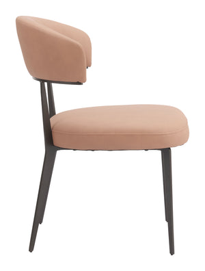 Zuo Modern Loom Dining Chair Set Of 2 In Tan - Modern Elegance With Durable Faux Leather & Steel Frame Brown 100% Polyurethane,Steel 110831-zuo-modern