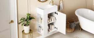 English Elm 18.5 Modern Floating Bathroom Vanity with Resin Sink, Wood Grain Triamine Finish, Soft-Close Doors, Side Storage N729P285506K