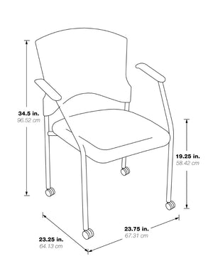 OSP Home Furnishings Upholstered Visitor Chair with Ergonomic Padded Seat Stackable Steel Frame for Office Use 84740-30