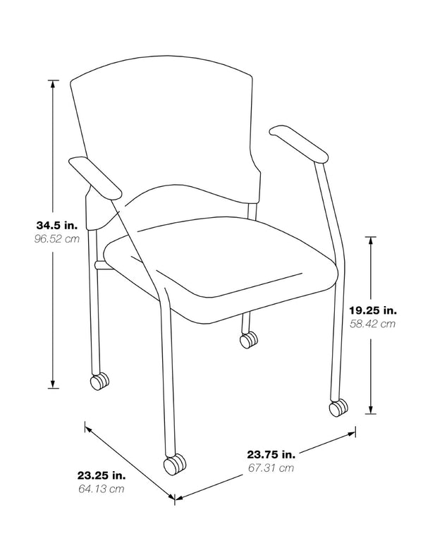 OSP Home Furnishings Upholstered Visitor Chair with Ergonomic Padded Seat Stackable Steel Frame for Office Use 84740-30