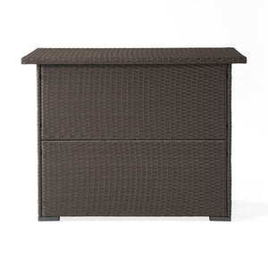 English Elm Trinidad Outdoor Resin Wicker Bar Table with Cabinet Storage for Patio Entertaining N772P368972D