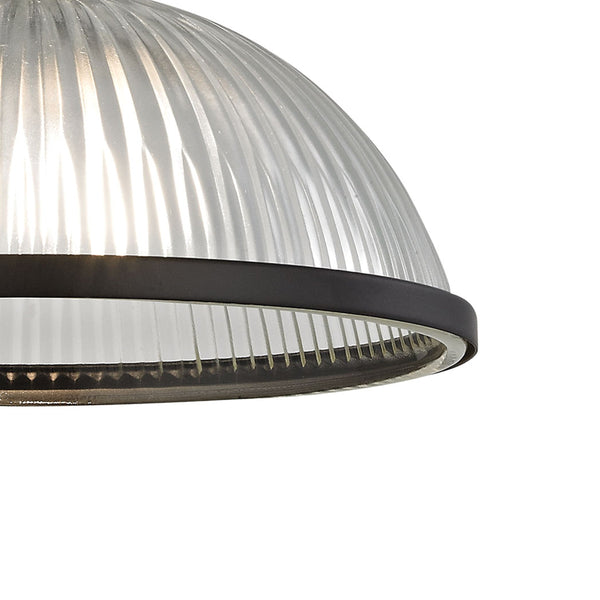 Thomas Lighting Liberty Park Ribbed Glass Dome Mini Pendant Brushed Chain Ceiling Kitchen Light Bronze 9 inches 7661PS/10