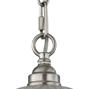 Thomas Lighting Liberty Park Ribbed Glass Dome Mini Pendant Brushed Chain Ceiling Kitchen Light Nickel 9 inches 7661PS/20