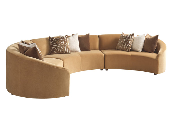 Lexington Alston Sectional Sofa with Fluted Detail and Gold Accents for Mid-century Living Room Style 134.50W x 127.00D x 42.00H 7662-50S-60