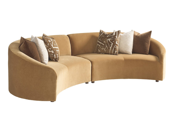 Lexington Alston Sectional Sofa with Fluted Detail and Gold Accents for Mid-century Living Room Style 120.50W x 76.50D x 30.50H 7662-50S-61