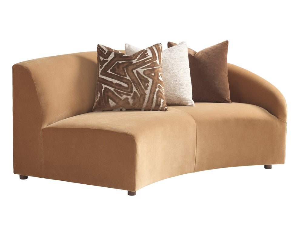 Lexington Alston Raf Sofa Fluted Upholstered Seating with Satin Gold Accents Mid-century Living 7662-53R-60