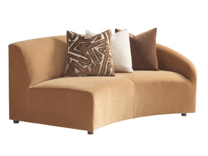 Lexington Alston Raf Sofa Fluted Upholstered Seating with Satin Gold Accents Mid-century Living 7662-53R-60