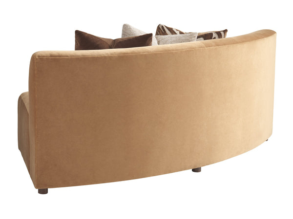 Lexington Alston Fluted Armless Curved Sofa Mid-century Sculptural Seating with Satin Gold Trim 7662-83A-60