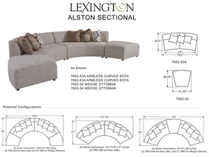 Lexington Alston Sectional Sofa - Relaxed Contemporary Design With Rich Earthy Tones And Elegant Accents   7662-83s-40