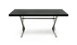 VIG Furniture A&X Xavier - Modern Black Crocodile + Stainless Steel Dining Table VGUNAA815-180-BLKCROC