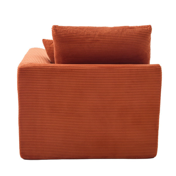 English Elm UNITED Cloud Couch Modular Sectional Sofa with Corduroy Cover, Ergonomic 2-Seater, No Assembly Needed Orange W1568P371118
