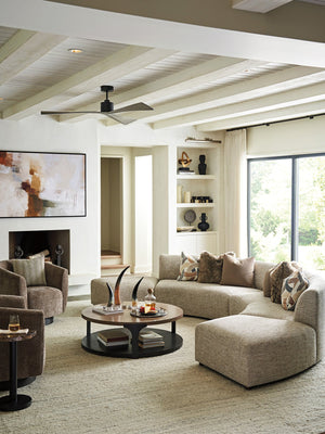 Lexington Kampala Round Accent Table - Elegant Dark Emperador Marble Top With Stylish Metal Pedestal Base Senegal  416-950