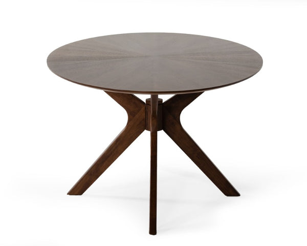 VIG Furniture Prospect Oval Walnut Dining Table With Sculptural X-Base, Mid-Century Meets Industrial Style, Seats 6-8 VGMAMIT-5276-1
