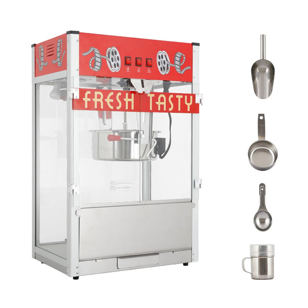 English Elm Commercial Retro Cinema Popcorn Machine 30 Oz Kettle 1650w for Parties and Theater Red W2841P337590