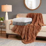 Madison Park Haven Glam/Luxury Faux Fur Throw 50x60" MP50-8240 Ivory