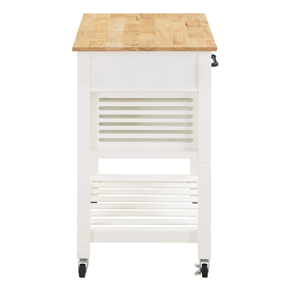 OSP Home Furnishings Stafford Kitchen Cart White