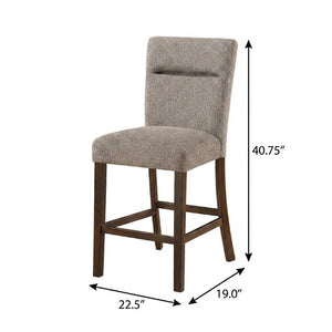 Set of Two Solid Wood Counter Height Stools Warm Toned Rustic Kitchen Seating