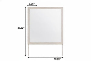 39 Inch Solid Wood Dresser with Mounted Frame Mirror for Elegant Bedroom Storage