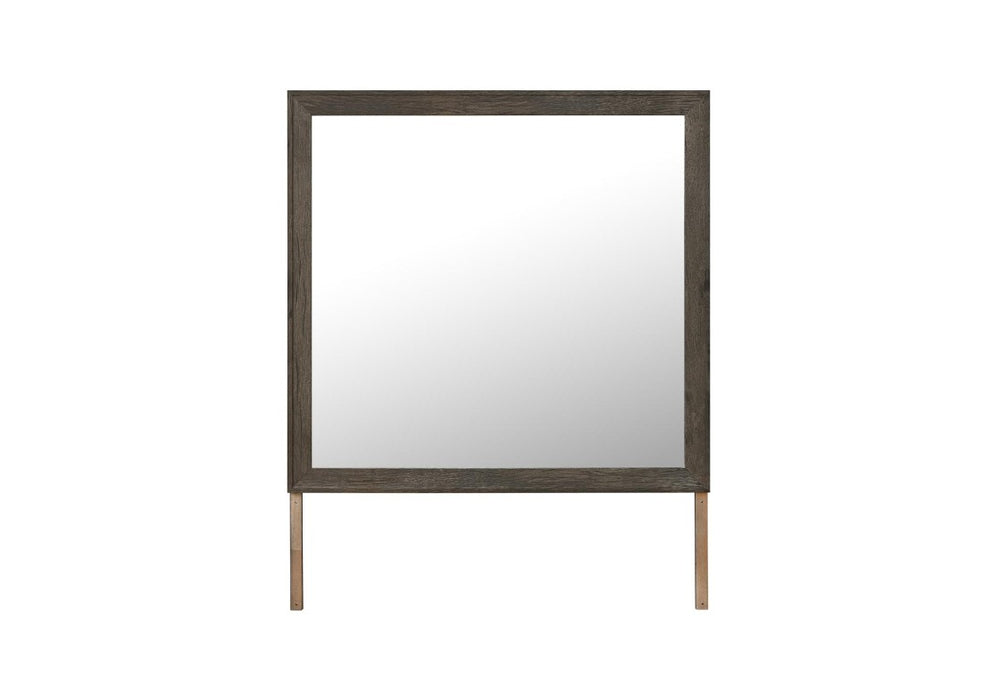 HomeRoots 39 Inch Solid Wood Dresser with Mounted Frame Mirror for Elegant Bedroom Storage Dark Brown 766552