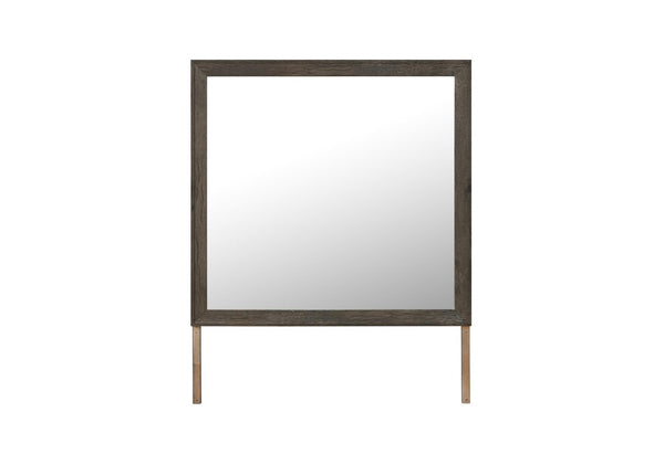 HomeRoots 39 Inch Solid Wood Dresser with Mounted Frame Mirror for Elegant Bedroom Storage Dark Brown 766552
