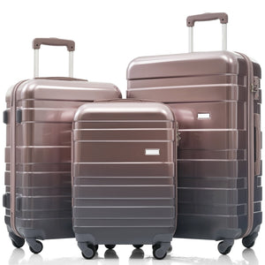 English Elm Luggage Sets 3 Piece Abs Hardshell Spinner Suitcase with Tsa Lock Lightweight Travel N726P203164G