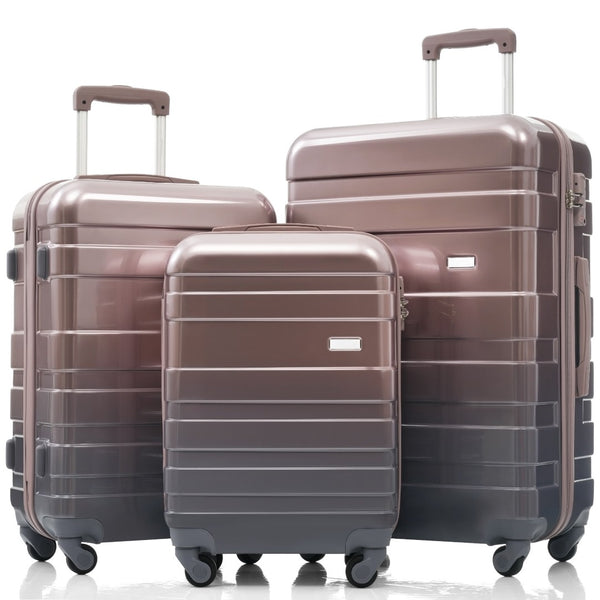 English Elm Luggage Sets 3 Piece Abs Hardshell Spinner Suitcase with Tsa Lock Lightweight Travel N726P203164G