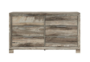 59 Inch Wide Six Drawer Solid Wood Double Dresser for Spacious Bedroom Storage and Organization