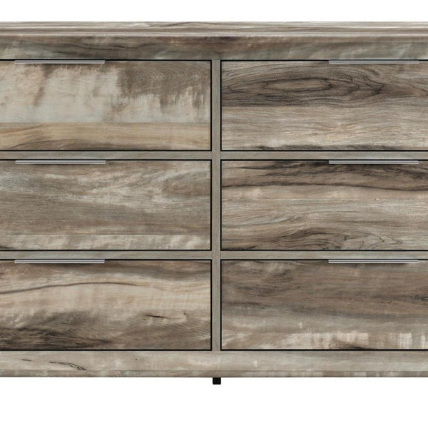59 Inch Wide Six Drawer Solid Wood Double Dresser for Spacious Bedroom Storage and Organization