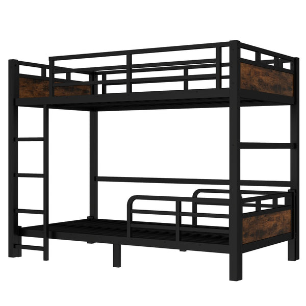 English Elm Twin Xl Solid Pine Loft Bed with Built-in Led Lighting and Storage Shelves W1580S00442