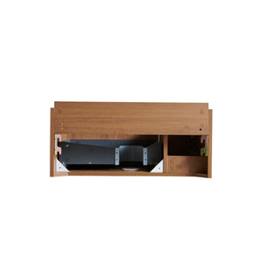HomeRoots 30 Inch Floating Bathroom Vanity Single Door Brown Wood Wall Mounted Storage 766917