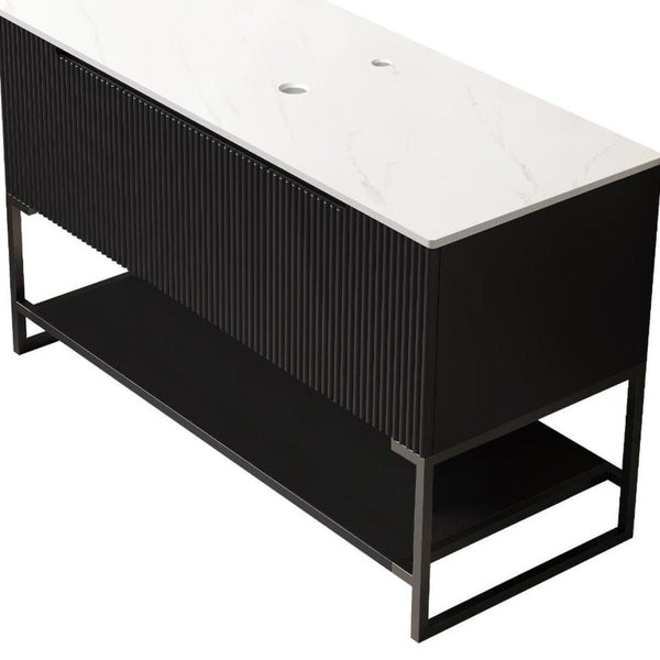 48 Inch Freestanding Wood Bathroom Vanity with Three Door Cabinet for Modern Storage