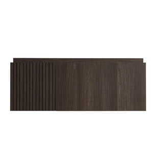 35 Inch Floating Brown Wood Single Door Bathroom Vanity with Modern Storage Cabinet