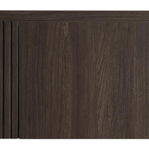 35 Inch Floating Brown Wood Single Door Bathroom Vanity with Modern Storage Cabinet
