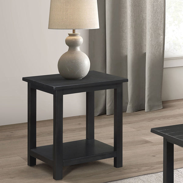 English Elm Castleton Distressed Java Wood End Table - Stylish Storage Solution For Living Rooms & More! B062P375519