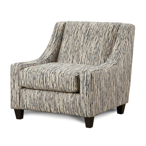 English Elm Sloping Etched-Art Upholstery Chair with Sloping Track Arms, Gel Foam Comfort & Tapered Legs B2741P376981